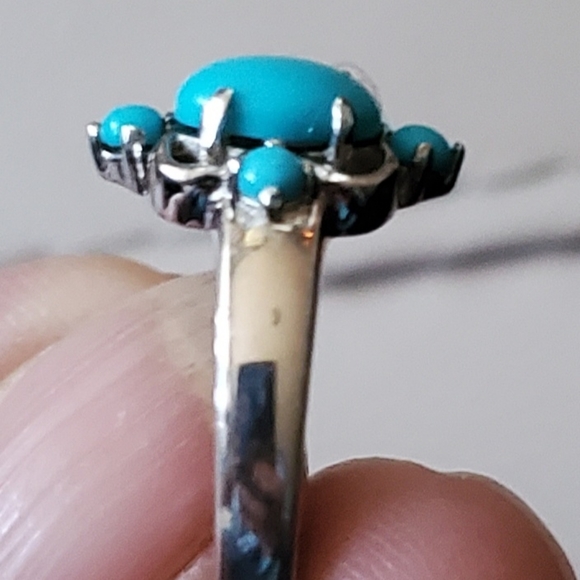 Sz. 7 Turquoise 925 Ring - Picture 4 of 5